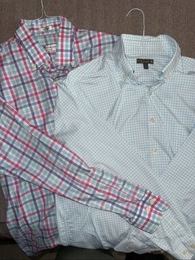 Peter Millar Light Blue Grid & Multi-Color Plaid Button-Down Shirts